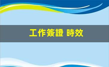 工作簽證 時效(工作簽證在哪里辦理)